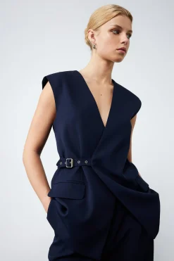 Koton Chaleco largo cruzado^Mujer Chaquetas