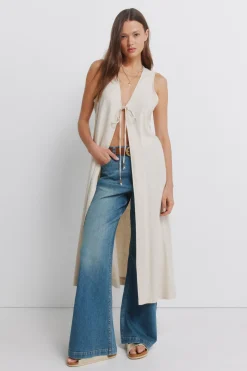 Springfield Chaleco largo lino^Mujer Jerséis Y Cárdigans|Lino