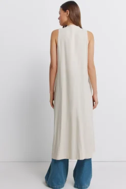 Springfield Chaleco largo lino^Mujer Jerséis Y Cárdigans|Lino