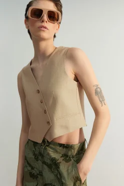 Trendyol Chaleco sin mangas cruzado^Mujer Camisetas