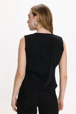 Vila Chaleco vaquero animal print^Mujer Chaquetas