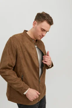 Jack & Jones PLUS Chaqueta biker efecto piel PLUS^Hombre Cazadoras