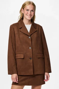 Pieces Chaqueta blazer antelina^Mujer Chaquetas|Total Look