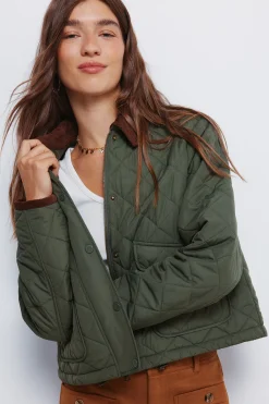 Springfield Chaqueta corta acolchada cuello pana^Mujer Chaquetas