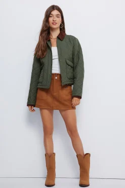 Springfield Chaqueta corta acolchada cuello pana^Mujer Chaquetas