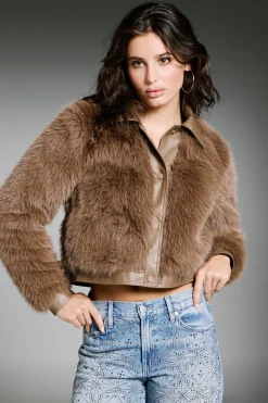 Only Chaqueta corta de pelo sint&eacute;tico^Mujer Chaquetas|Abrigos