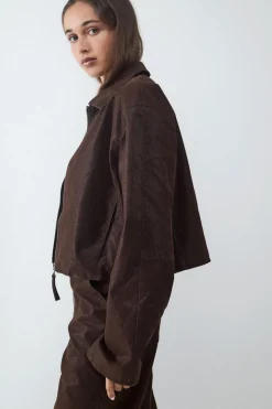 Balmohk Chaqueta corta efecto desgastado^Mujer Chaquetas