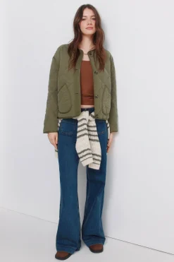 Springfield Chaqueta corta verde acolchada^Mujer Chaquetas