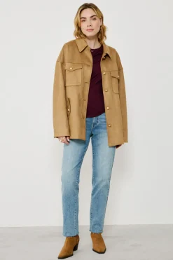 Vila Chaqueta de antelina abotonada^Mujer Chaquetas