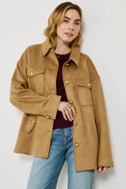 Vila Chaqueta de antelina abotonada^Mujer Chaquetas