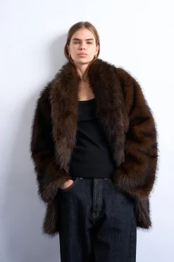 Topshop Chaqueta de pelo^Mujer Abrigos