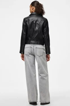 Pieces Chaqueta de piel tipo biker^Mujer Chaquetas