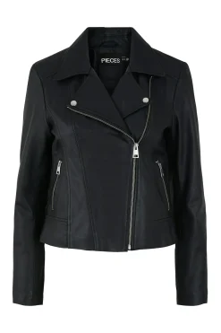 Pieces Chaqueta de piel tipo biker^Mujer Chaquetas