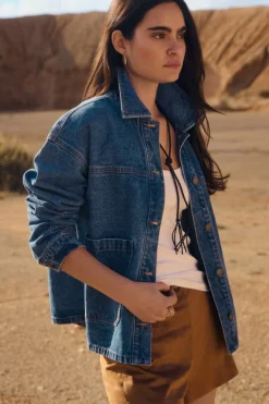 Springfield Chaqueta denim oversized^Mujer Chaquetas