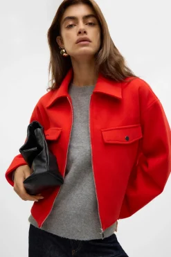 Vero Moda Chaqueta fieltro manga larga^Mujer Chaquetas