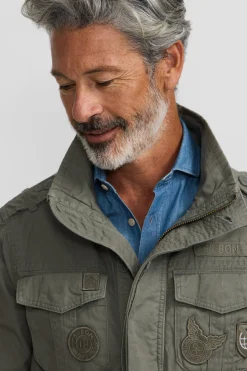 Silbon Chaqueta militar parches dye^Hombre Cazadoras