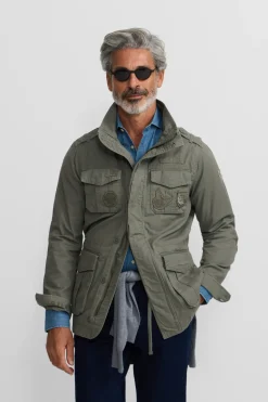 Silbon Chaqueta militar parches dye^Hombre Cazadoras