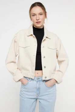 Pieces Chaqueta vaquera de mujer de algod&oacute;n.^Mujer Chaquetas