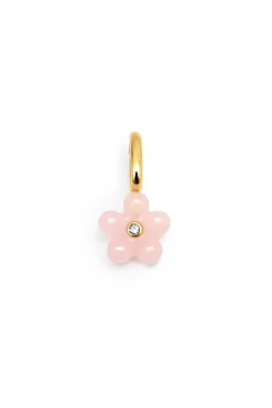 Singularu Charm Flower Pink Plata Ba&ntilde;o Oro^Mujer Bisutería