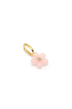 Singularu Charm Flower Pink Plata Ba&ntilde;o Oro^Mujer Bisutería