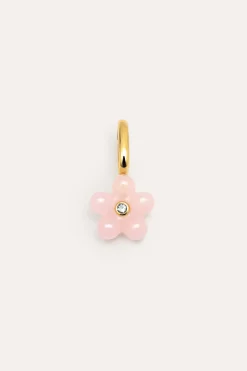 Singularu Charm Flower Pink Plata Ba&ntilde;o Oro^Mujer Bisutería