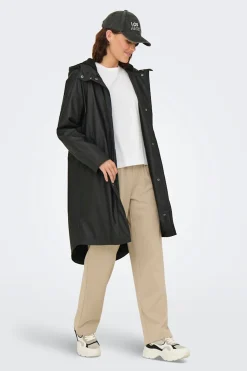 Only Chubasquero largo con capucha^Mujer Chaquetas