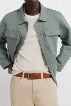 Springfield Cintur&oacute;n efecto piel pespuntes^Hombre Cinturones