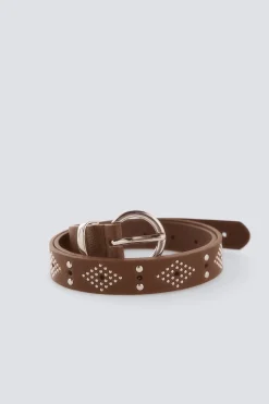 Springfield Cintur&oacute;n hebilla redonda tachas^Mujer Cinturones