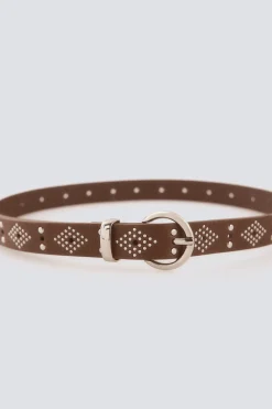 Springfield Cintur&oacute;n hebilla redonda tachas^Mujer Cinturones