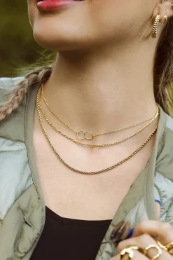 Singularu Collar Circles Twist Ba&ntilde;o Oro^Mujer Bisutería