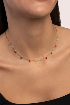 Singularu Collar Color Bits Acero Ba&ntilde;o Oro^Mujer Bisutería