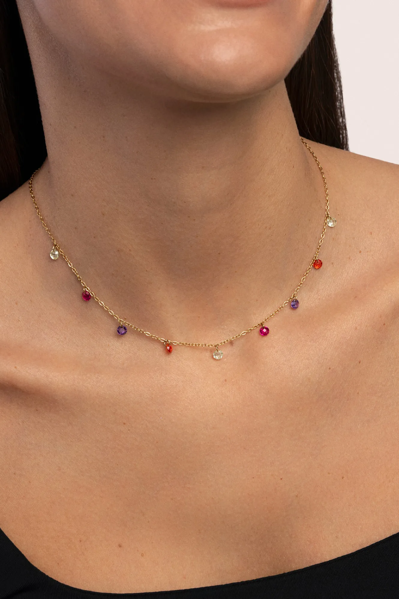 Singularu Collar Color Bits Acero Ba&ntilde;o Oro^Mujer Bisutería