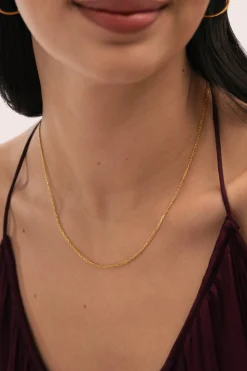 Singularu Collar Fine Tape Acero Ba&ntilde;o Oro^Mujer Bisutería