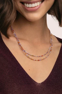 Singularu Collar Long Full Crystal Summer Acero Baño Oro^Mujer Bisutería