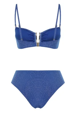 Trendyol Conjunto de bikini bandeau alto brillo^Mujer Baño