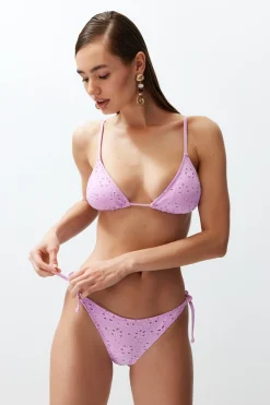 Trendyol Conjunto de bikini triangular brocado^Mujer Baño