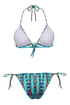 Trendyol Conjunto de bikini triangular tie-dye^Mujer Baño