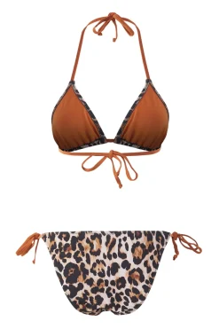 Trendyol Conjunto de bikini triangular animal print^Mujer Baño