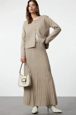 Trendyol Conjunto de c&aacute;rdigan, falda y top de punto^Mujer Jerséis Y Cárdigans|Faldas