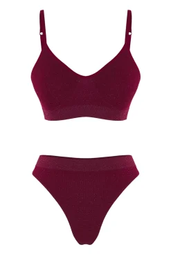 Trendyol Conjunto de lencer&iacute;a bralette brillo^Mujer Sujetadores|Braguitas