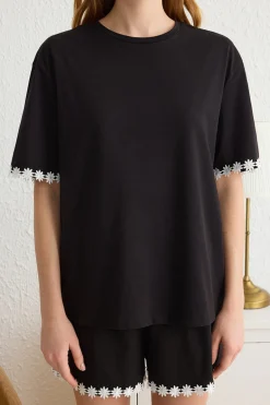 Trendyol Conjunto de pijama bies flores^Mujer Pijamas