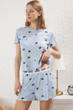 Trendyol Conjunto de pijama corto corazones^Mujer Pijamas