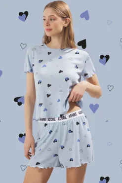 Trendyol Conjunto de pijama corto corazones^Mujer Pijamas