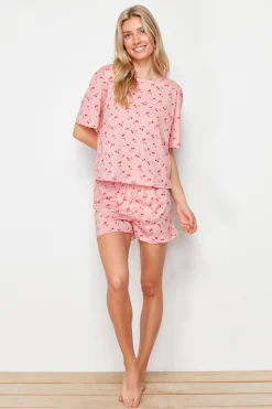 Trendyol Conjunto de pijama corto cerezas^Mujer Pijamas