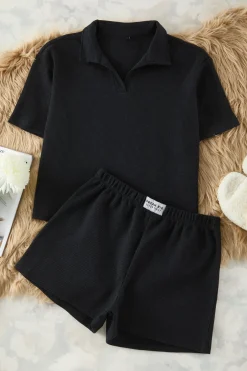 Trendyol Conjunto de pijama corto polo canal&eacute;^Mujer Pijamas
