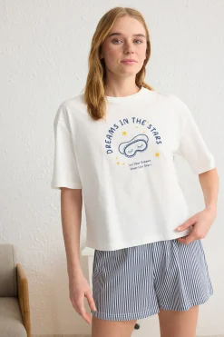 Trendyol Conjunto de pijama corto rayas^Mujer Pijamas