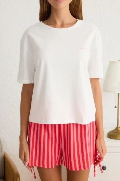 Trendyol Conjunto de pijama corto rayas^Mujer Pijamas