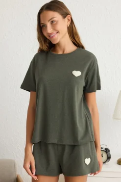 Trendyol Conjunto de pijama corto corazón^Mujer Pijamas