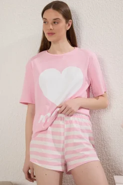 Trendyol Conjunto de pijama corto rayas "Mom"^Mujer Pijamas