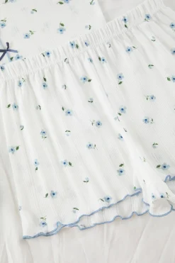 Trendyol Conjunto de pijama corto floral lazos^Mujer Pijamas